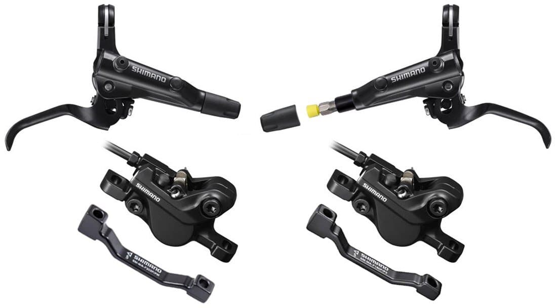 brzda kotoučová SHIMANO MT501 p+z (750+1500 mm) komplet bez kotoučů, čer.hadice (zadní J-kit)