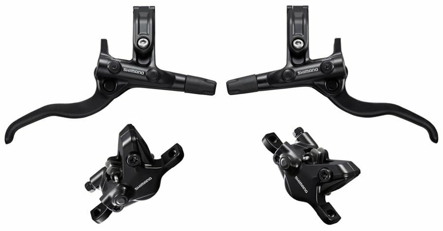 brzda kotoučová SHIMANO Deore MT410 p+z (750+1450 mm) komplet bez kotoučů, (zadní J-kit)