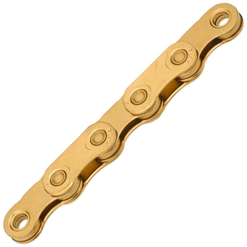 řetěz KMC X Flattop Gold Ti N 126 článků v krabičce, úprava WAX