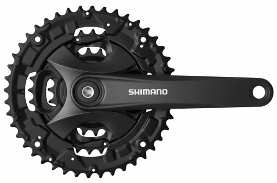 kliky SHIMANO FC-MT101-L, 170mm, 40-30-22, černé, bez krytu, 9 speed, pro osu čtyřhran