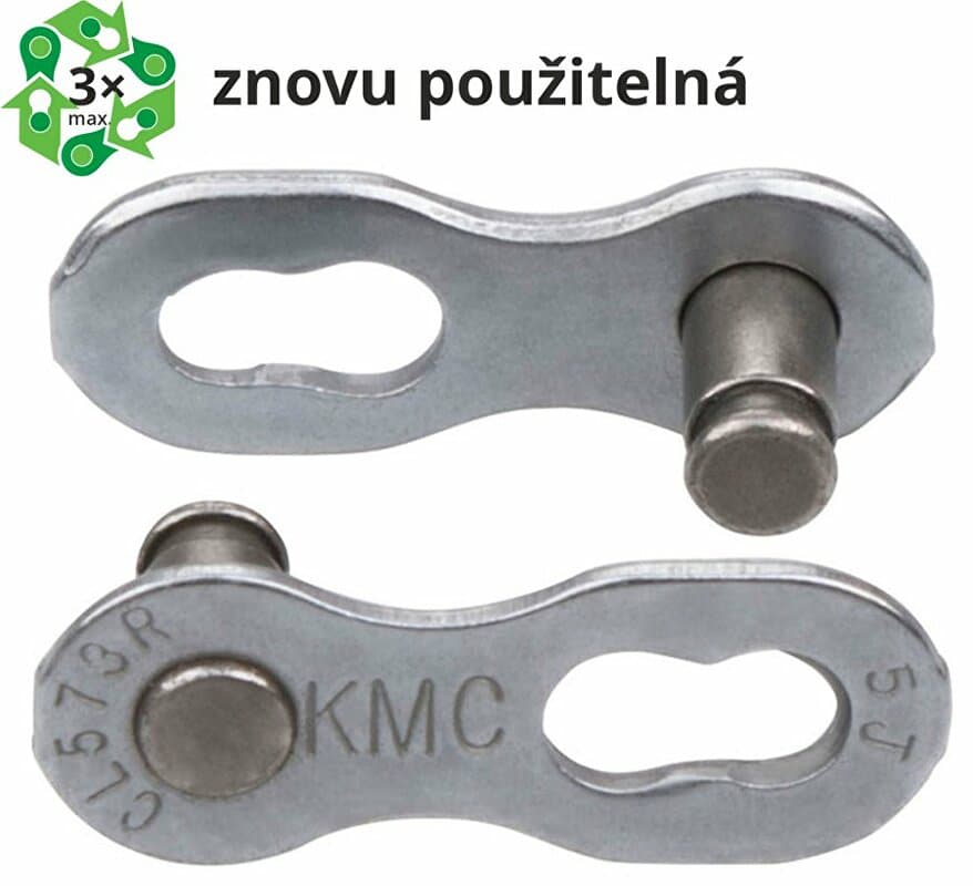 spojka řetezu KMC 6/7/8R EPT tm. stříbrná baleno po 5 kusech, cena za balení