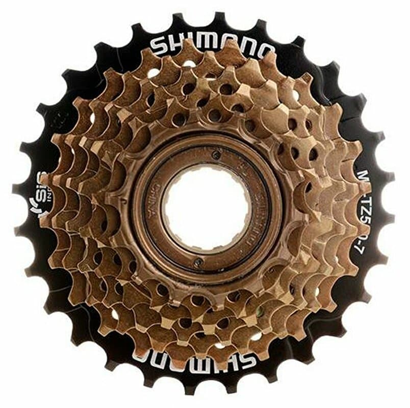 7-kolo SHIMANO MF-TZ500 14-28 zubů, hnědé/černé, v krabičce