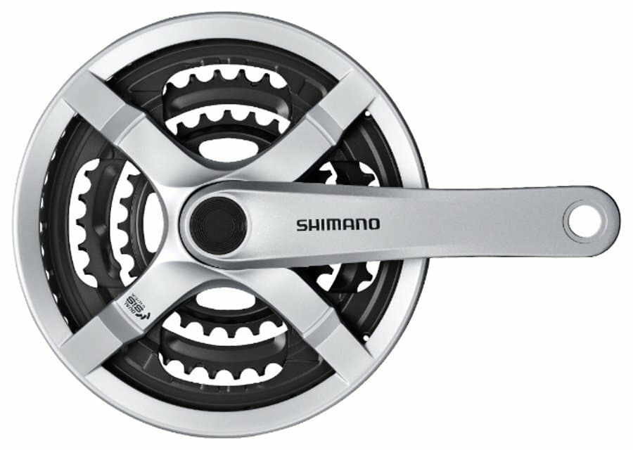 kliky SHIMANO Tourney FC-TY501-S, 175mm, 42-34-24 zubů, stříbrné s krytem, v krabičce