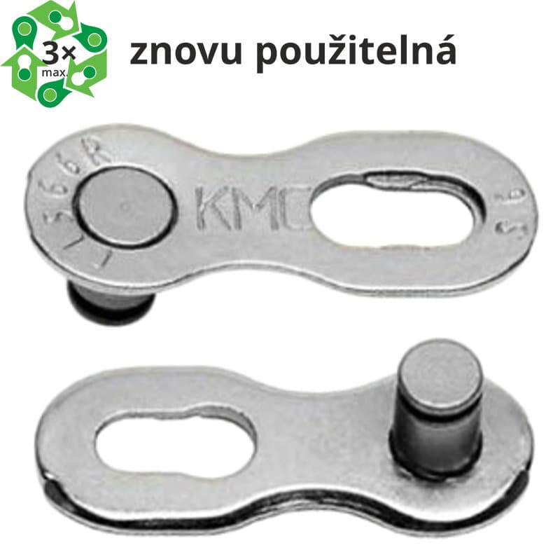 spojka řetězu KMC 9R EPT tm. stříbrná, baleno po 5 ks, cena za balení