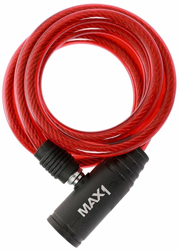 zámek spirála MAX1 1200x8 mm červený
