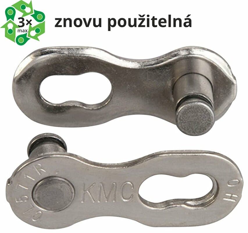 spojka řetězu KMC 7-8R  EPT tm. stříbrná 7,1 mm, 2 ks na blistru, cena za balení