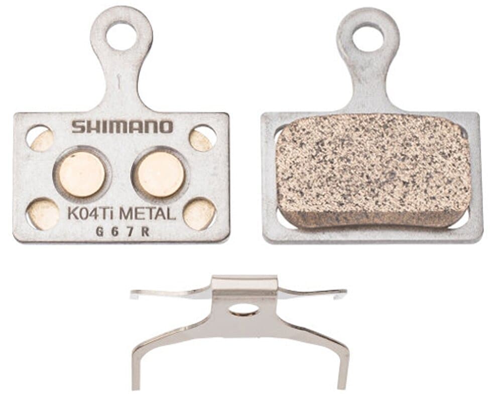brzdové destičky SHIMANO K04Ti metal, v krabičce