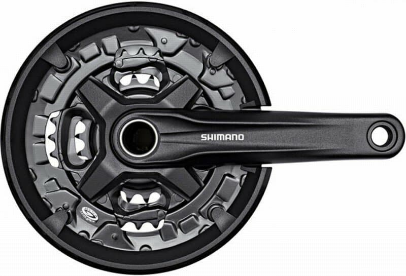 kliky SHIMANO FC-MT210-L, 175mm, 40-30-22 zubů, černé, s krytem, 9 speed, s ložisky