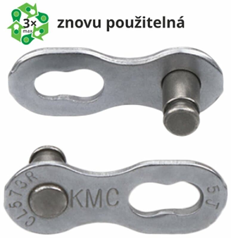 spojka řetězu KMC 6-8 rychlostí  EPT tm. stříbrná 7,3 mm, 2 ks na blistru, cena za balení