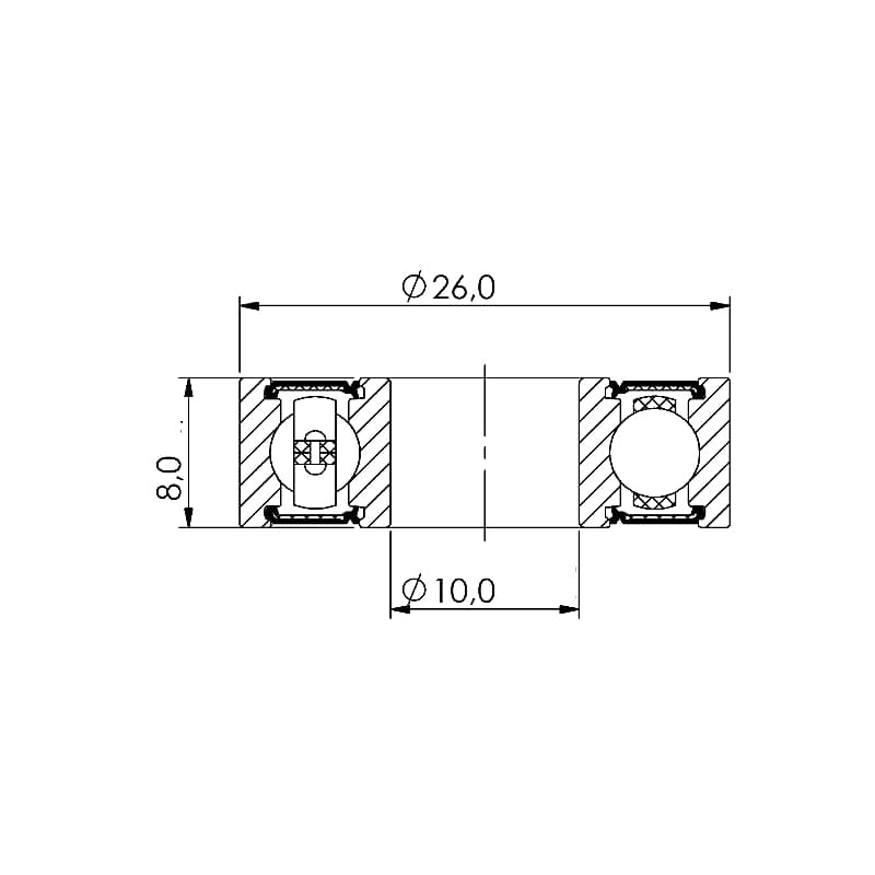 Ložisko kuličkové CB-065 6000 2RS  10x26x8 - náhled 2