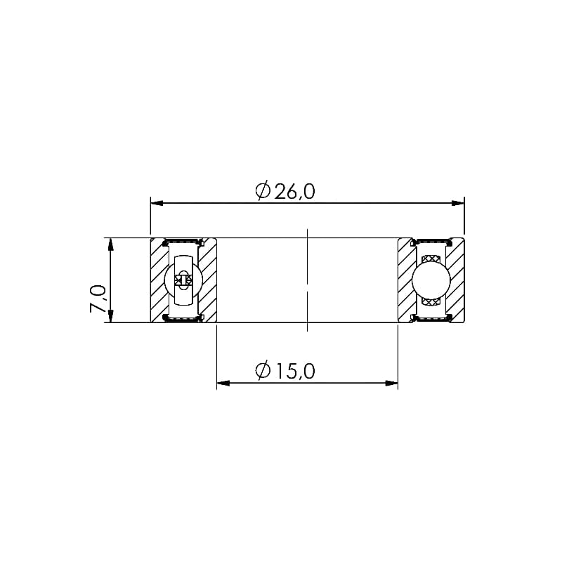 Ložisko kuličkové CB-083 MR15267 2RS  15x26x7 - náhled 2