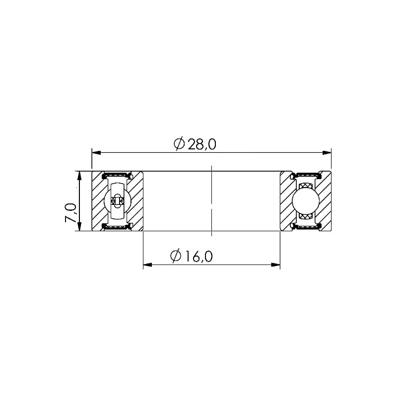 Ložisko kuličkové CB-091 MR16287 2RS  16x28x7 - náhled 2