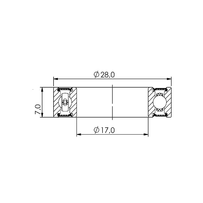 Ložisko kuličkové CB-105 MR17287 2RS  17x28x7 - náhled 2