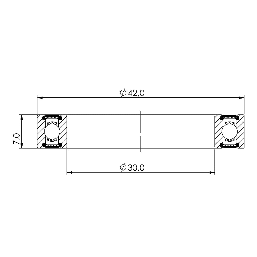 Ložisko kuličkové CB-212 6806 2RS  30x42x7 - náhled 2