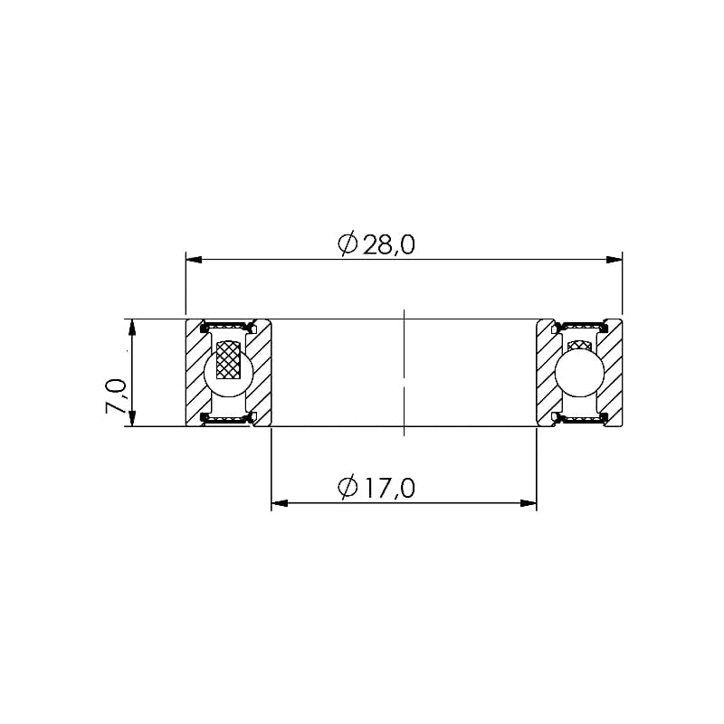 Ložisko kuličkové keramické CB-353 MR17287 LLB  17x28x7 - náhled 2