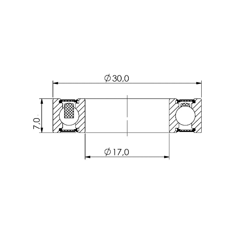Ložisko kuličkové keramické CB-356 6903 LLB  17x30x7 - náhled 2