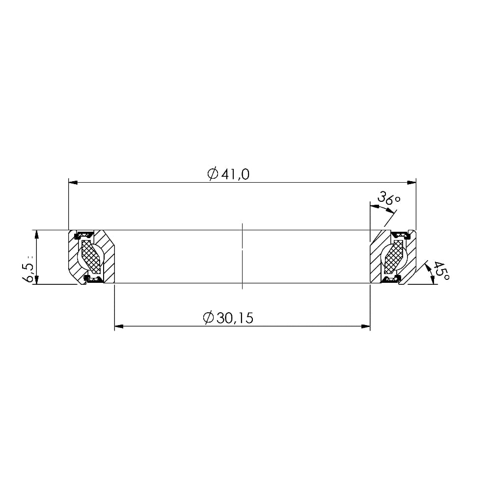 Ložisko hlavového složení CB-713  30,15x41,0x6,5  36°/45° - náhled 3