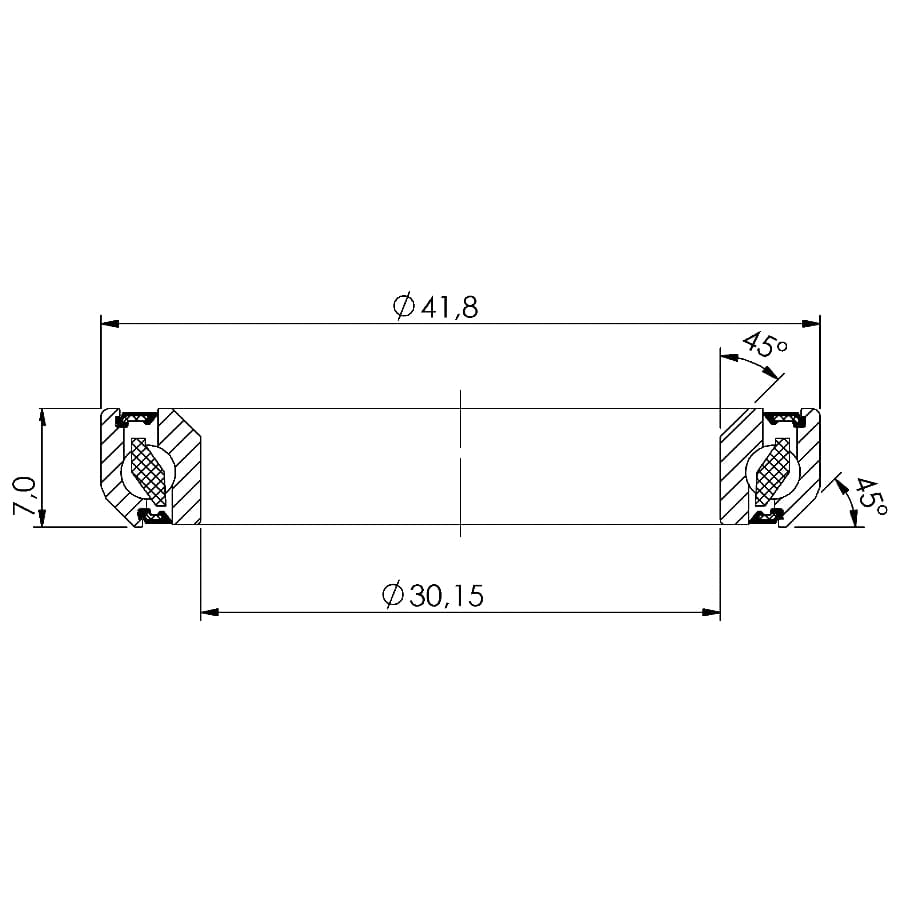 Ložisko hlavového složení CB-725  30,15x41,8x7  45°/45° - náhled 3