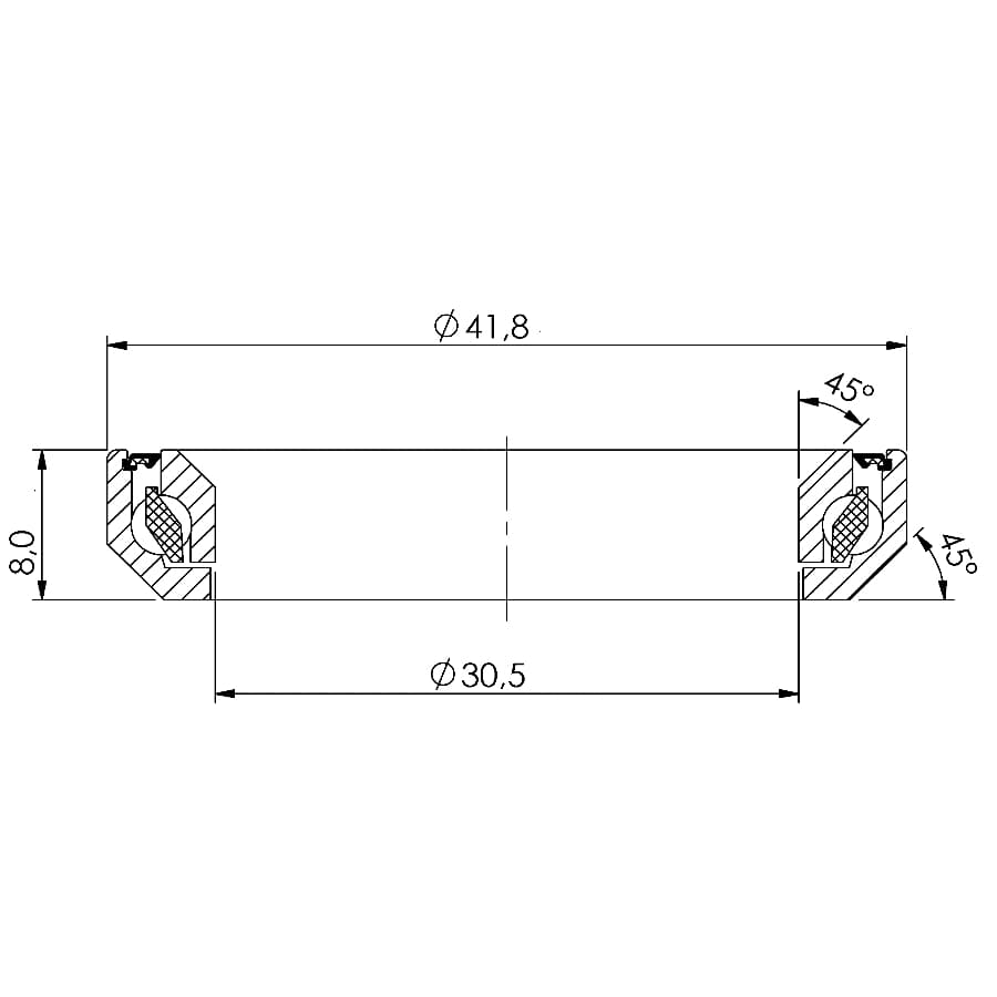 Ložisko hlavového složení CB-735  30,5x41,8x8  45°/45° - náhled 3