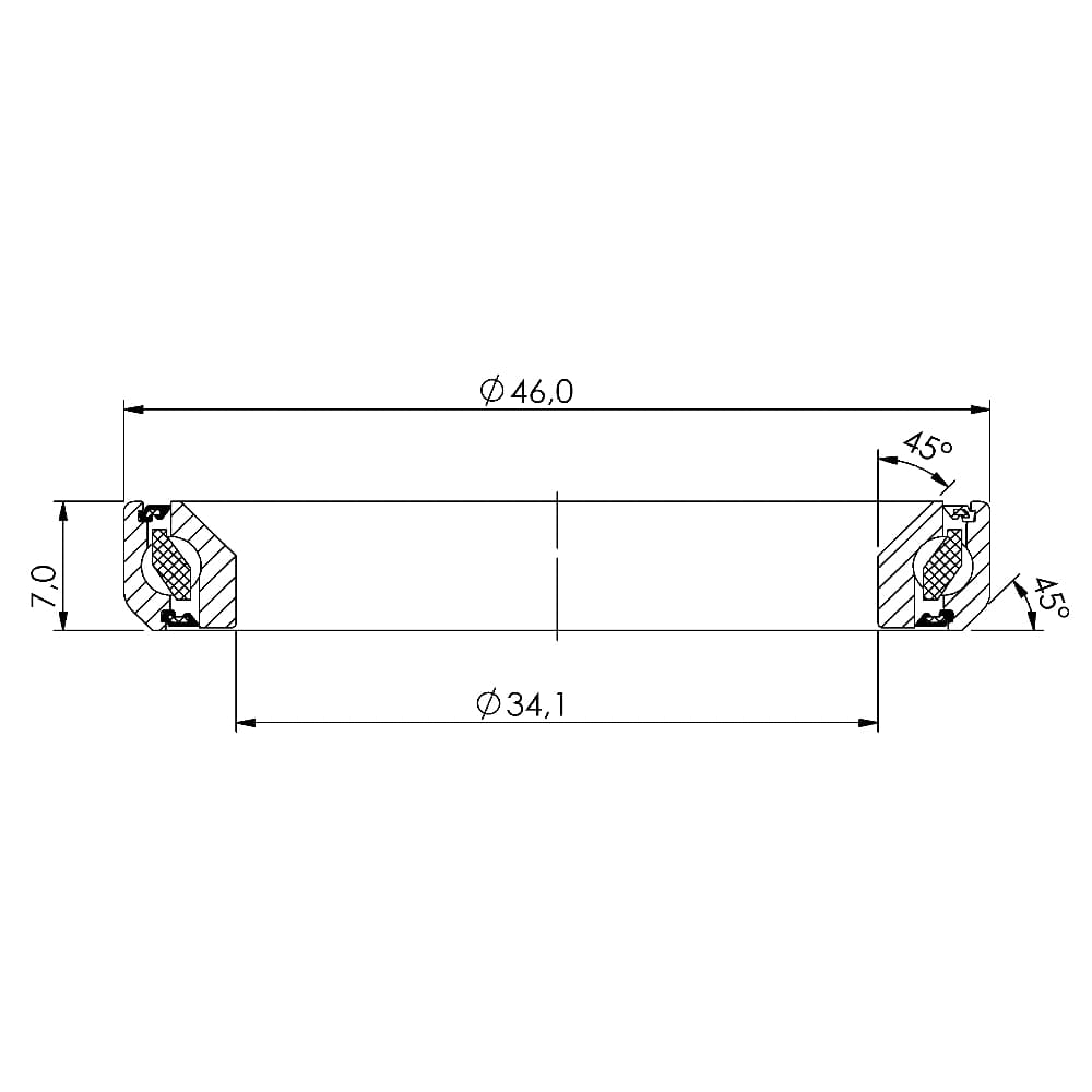 Ložisko hlavového složení CB-751  34,1x46x7  45°/45° - náhled 3