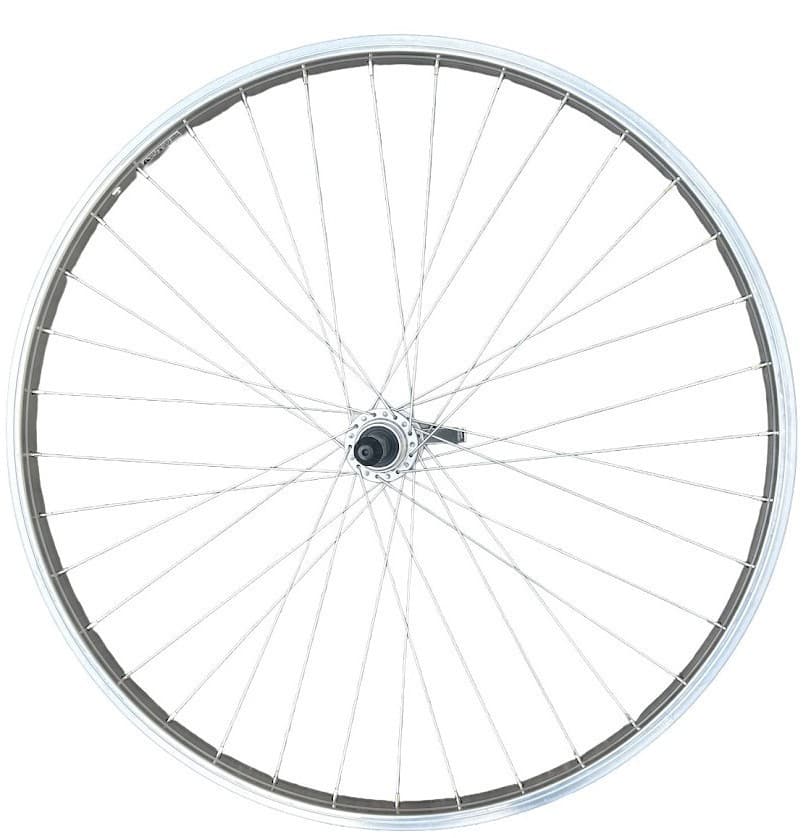 Výplet 622/28" zadní, ráfek jednostěnný stříbrný, náboj stříbrný pro 6-7 kol. RU 36 V